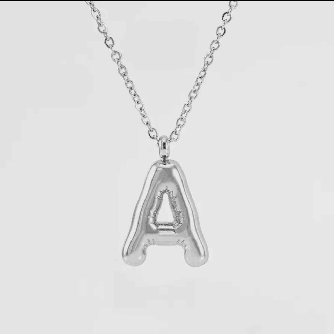 Silver Balloon Letter Necklace