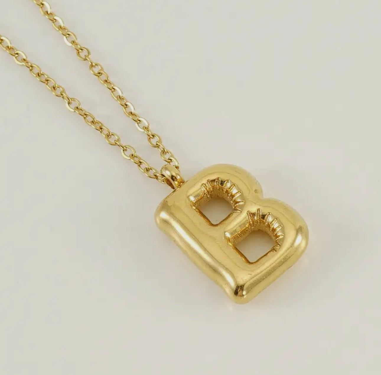 Gold Balloon Letter Necklace