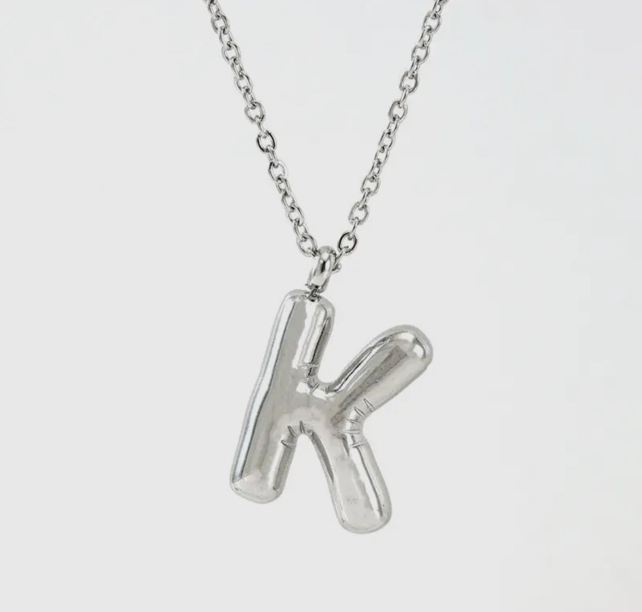 Silver Balloon Letter Necklace