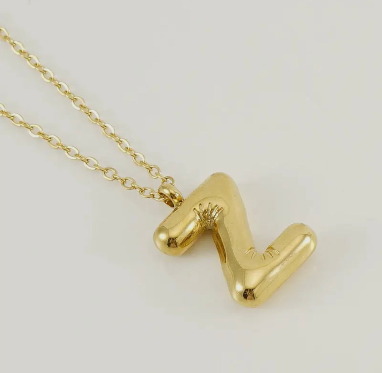 Gold Balloon Letter Necklace