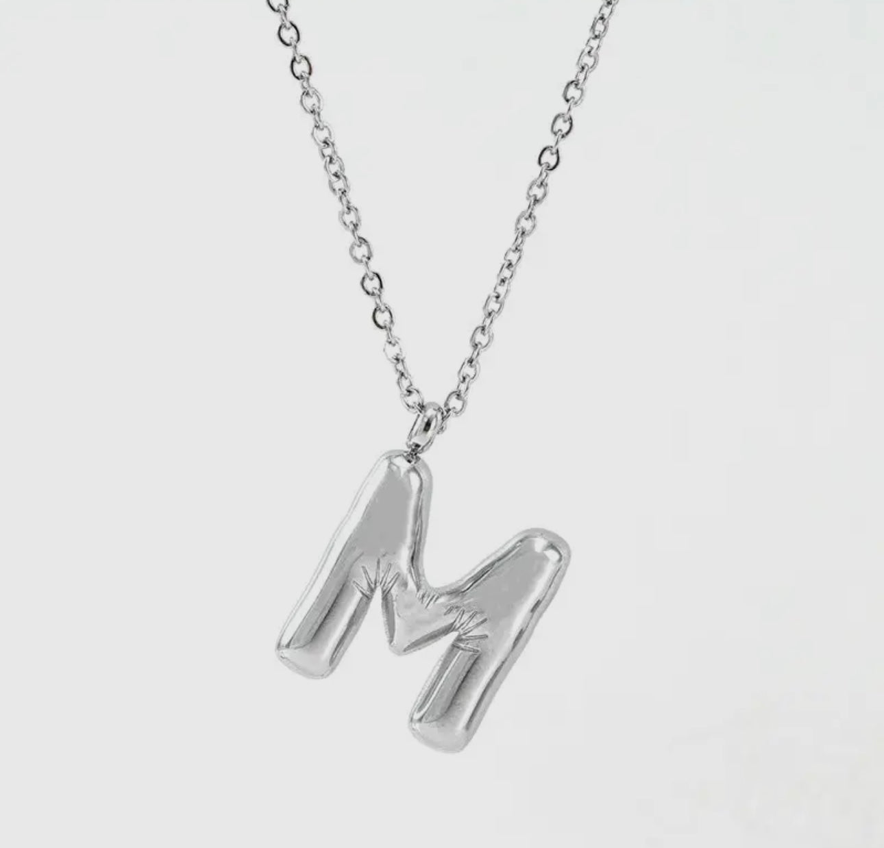 Silver Balloon Letter Necklace