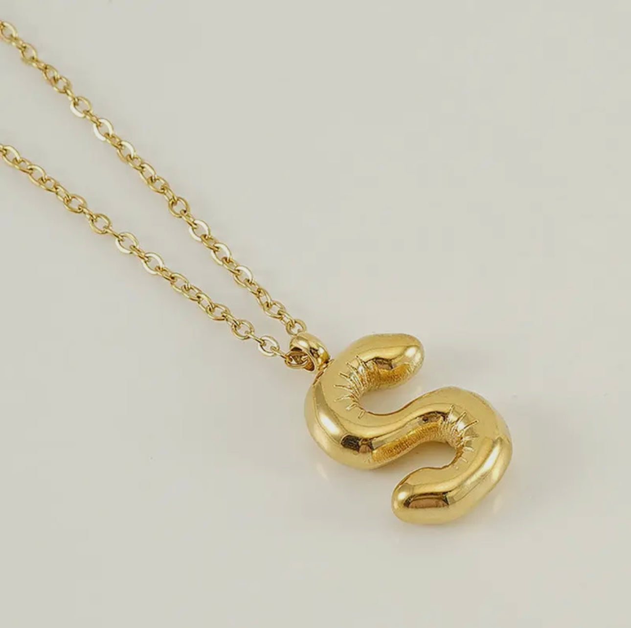 Gold Balloon Letter Necklace