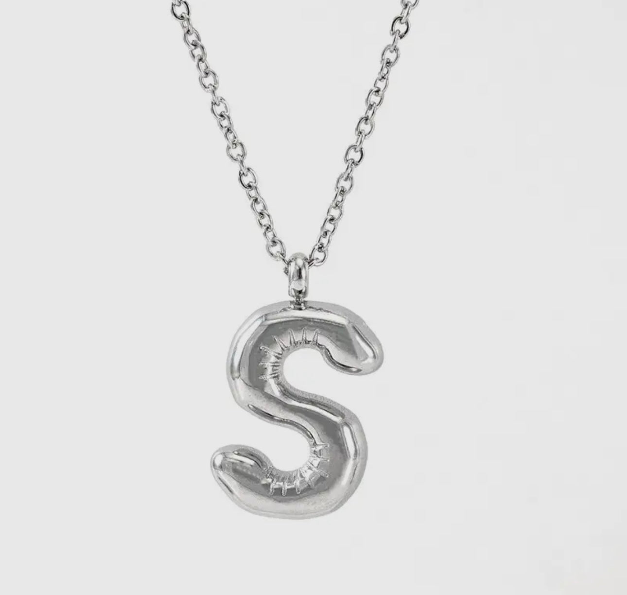 Silver Balloon Letter Necklace