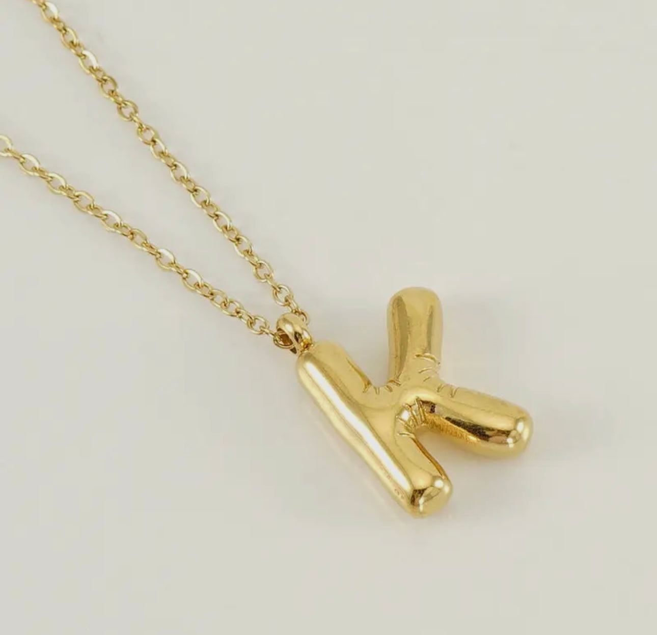 Gold Balloon Letter Necklace