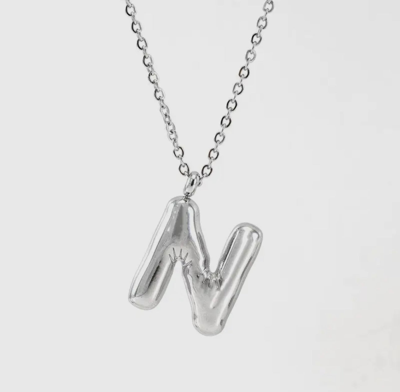 Silver Balloon Letter Necklace