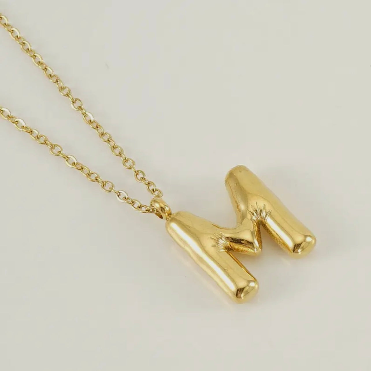 Gold Balloon Letter Necklace