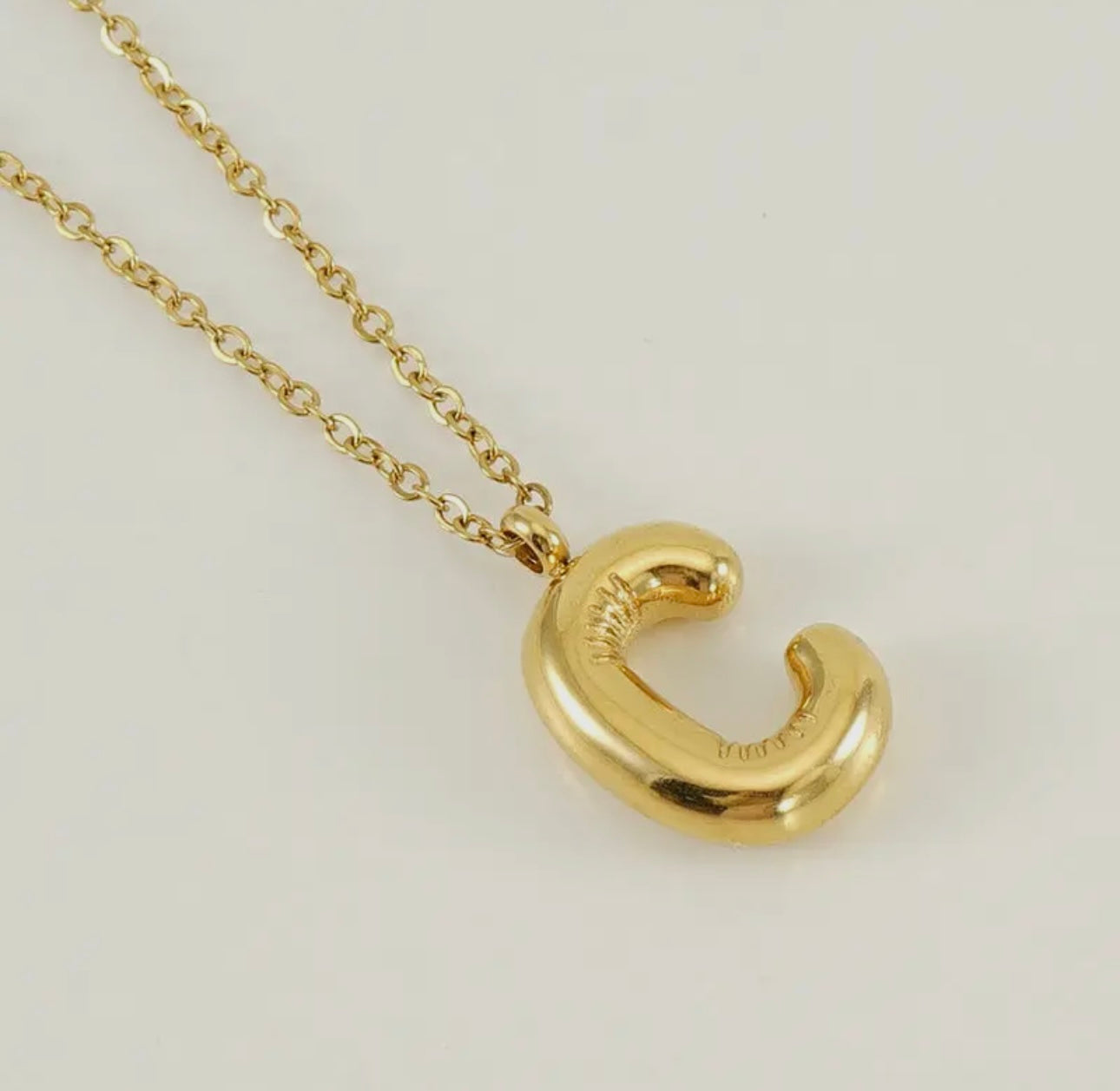 Gold Balloon Letter Necklace