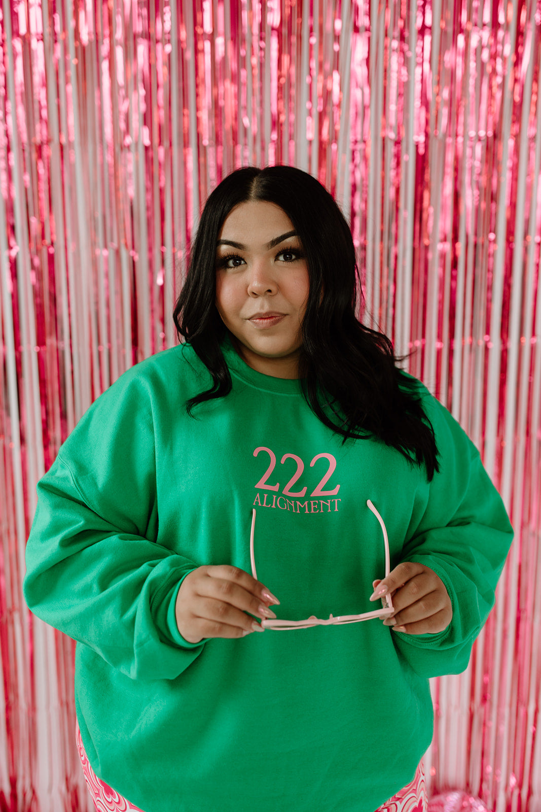 222 Pink and Green Crewneck