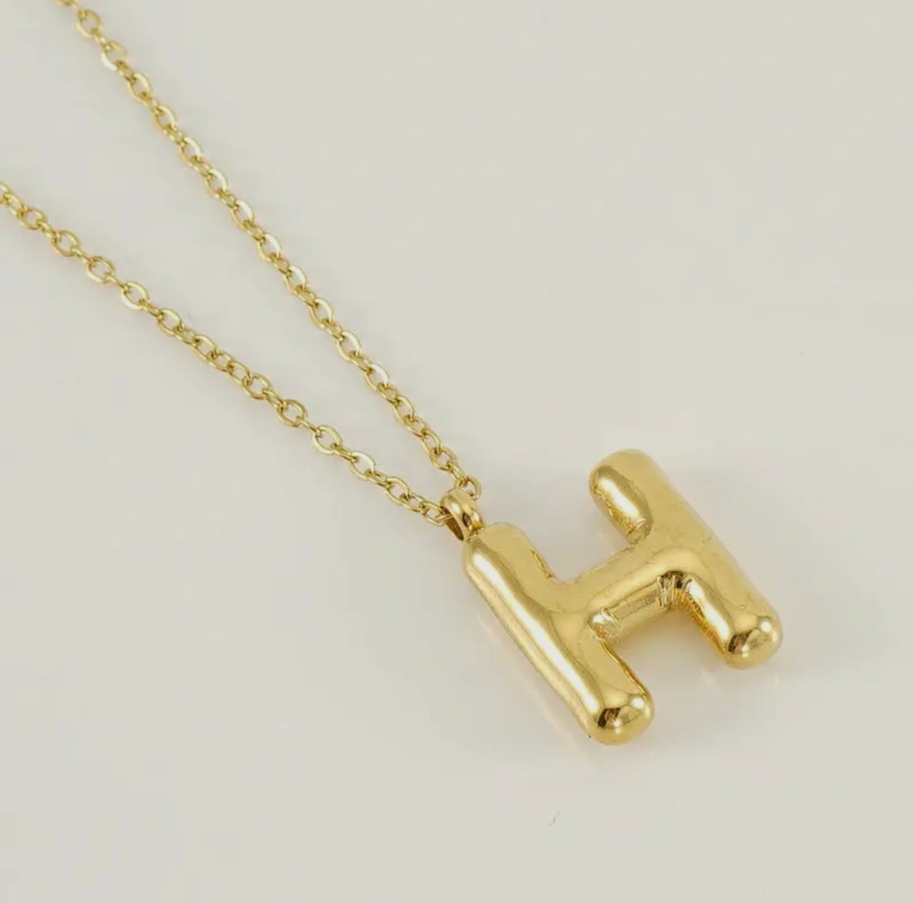 Gold Balloon Letter Necklace