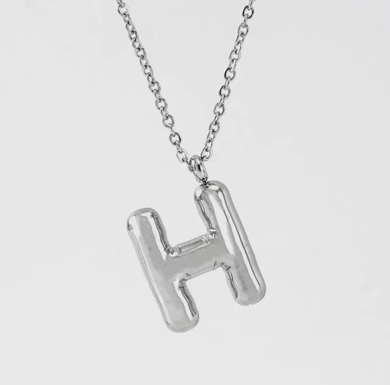 Silver Balloon Letter Necklace