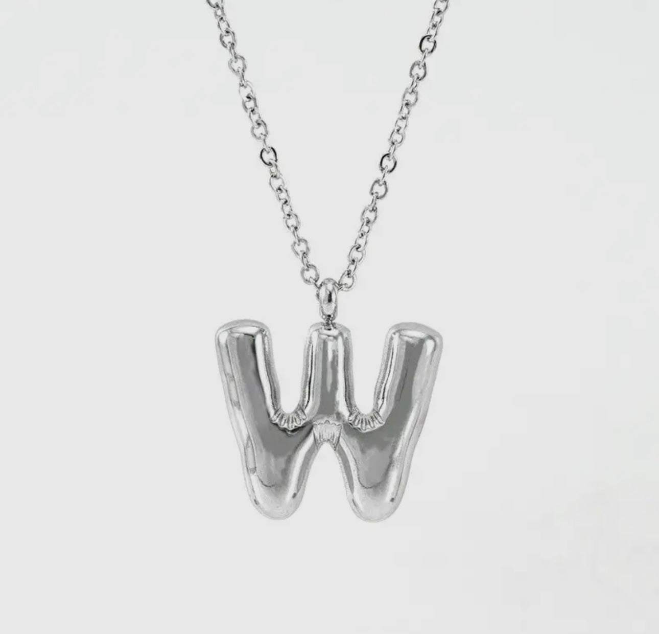 Silver Balloon Letter Necklace