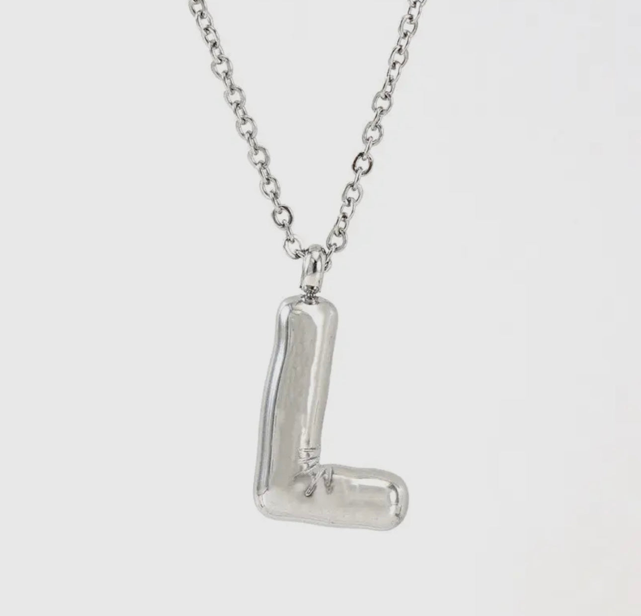 Silver Balloon Letter Necklace