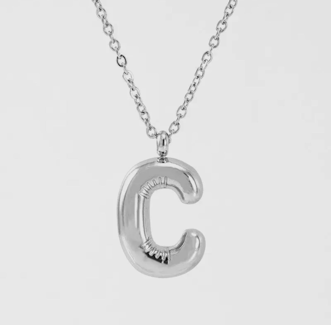 Silver Balloon Letter Necklace