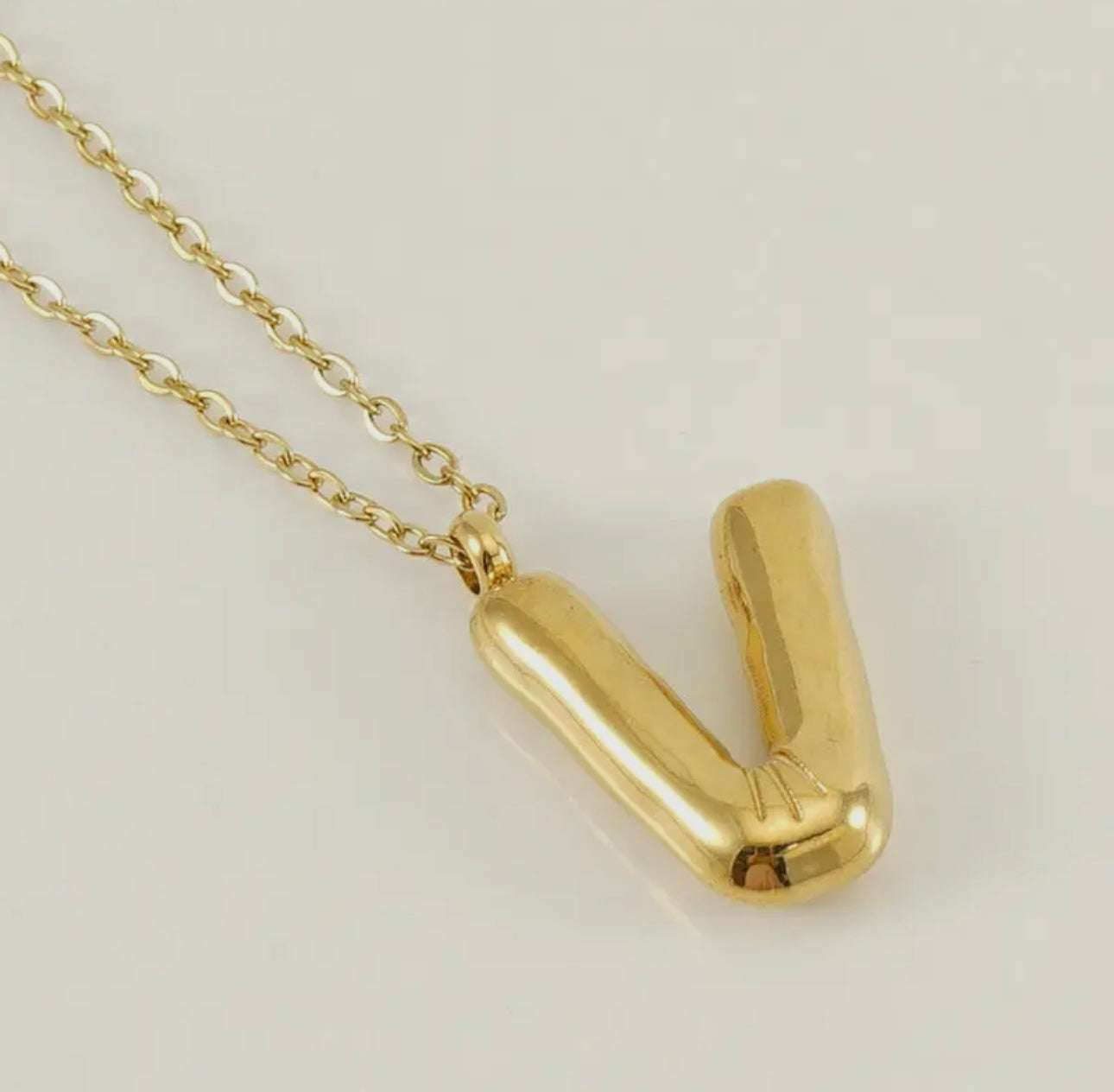 Gold Balloon Letter Necklace