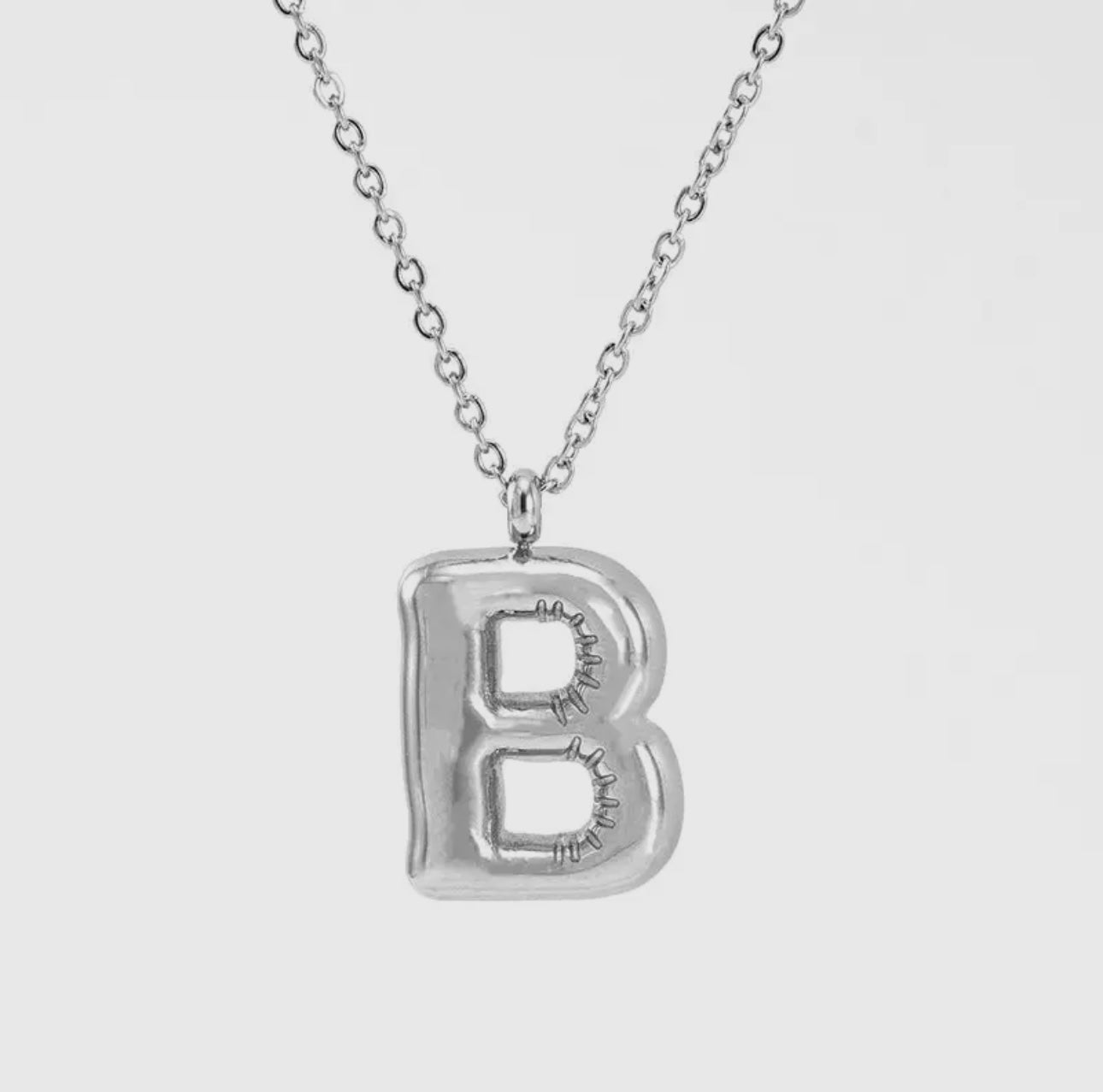 Silver Balloon Letter Necklace