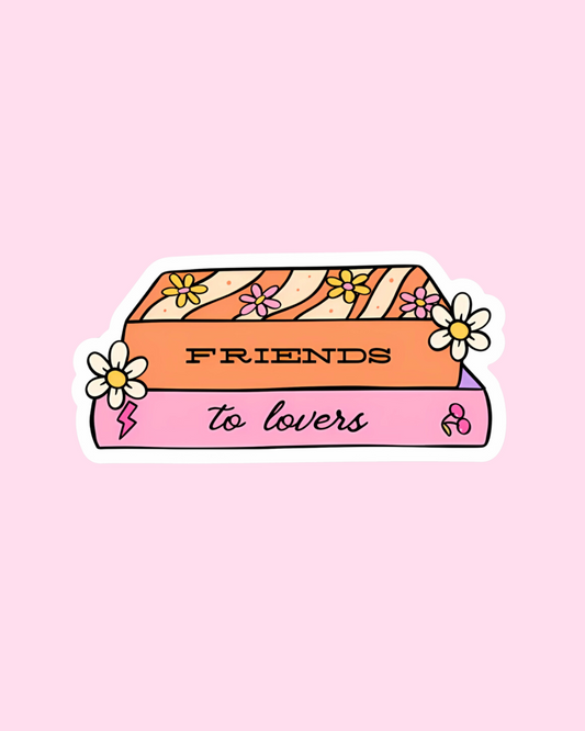 pink and orange floral book sticker